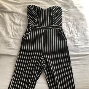 Strapless Pinstripe Jumpsuit